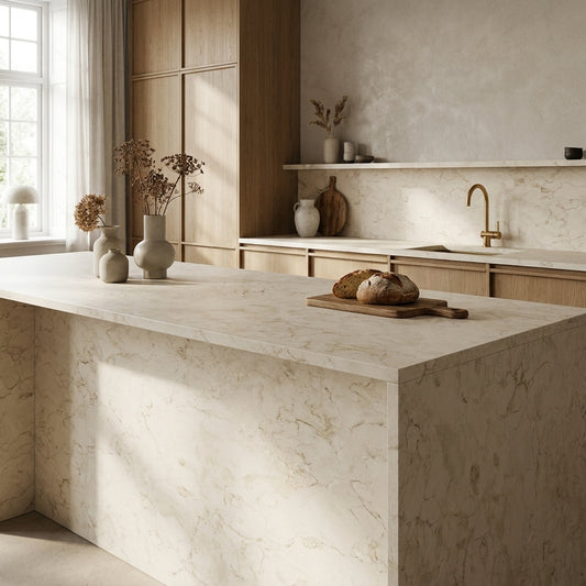 Perlino Sabbia Kitchen Worktop – Postformed Laminate | Kronodesign K704 PN