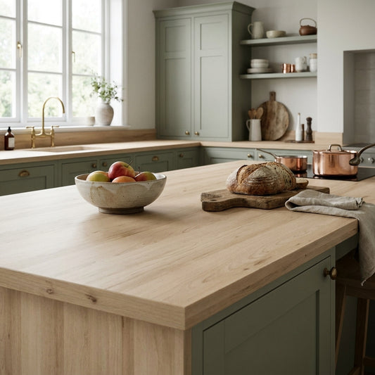 Sand Artisan Beech Kitchen Worktop – Postformed Laminate | Kronodesign K013 SU