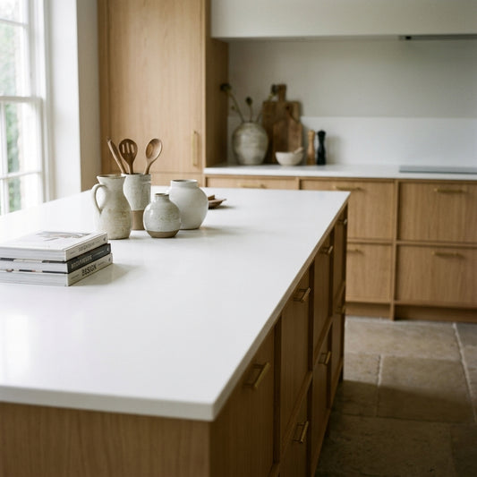 Snow White Kitchen Worktop – Postformed Laminate | Kronodesign 8685 RS