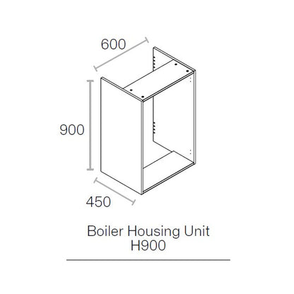 900x600x450mm Boiler Unit Oak