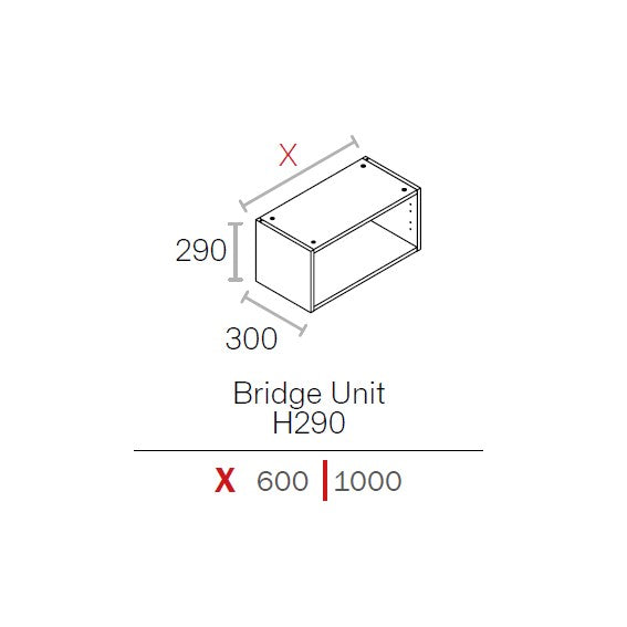 290x1000mm  Bridging Unit White