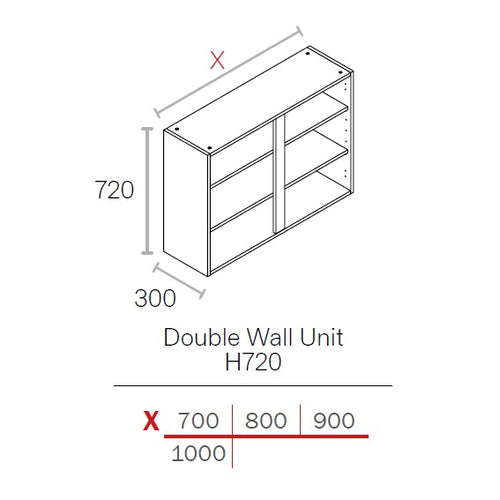 1000mm  Wall Unit Grey