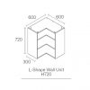 600x600 L Corner  Wall Unit White