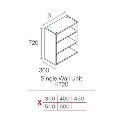 500mm  Wall Unit White