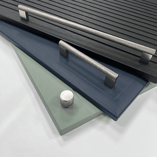 Boss Knurled Bar  128mm Handle Brushed Nickel