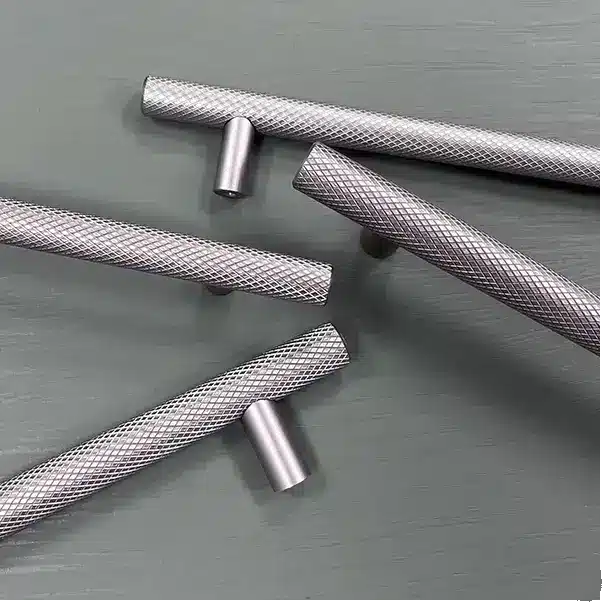 Knurled T-Bar  160mm Handle Brushed Nickel