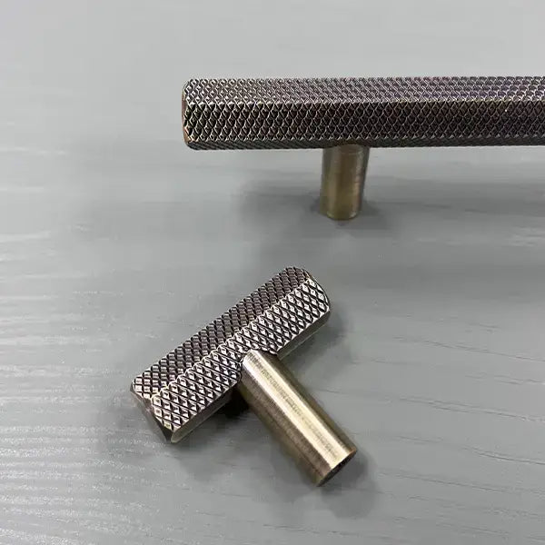 Mayfield Knurled Hex Bar  160mm Handle Antique Brass