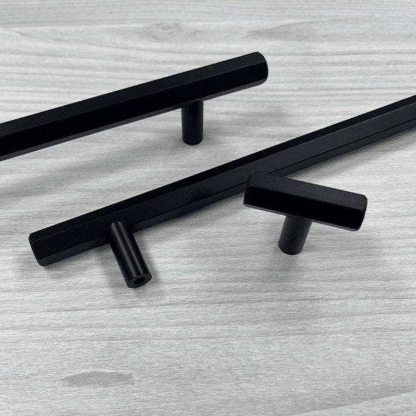Hexagon Bar Handle  160mm Handle Black