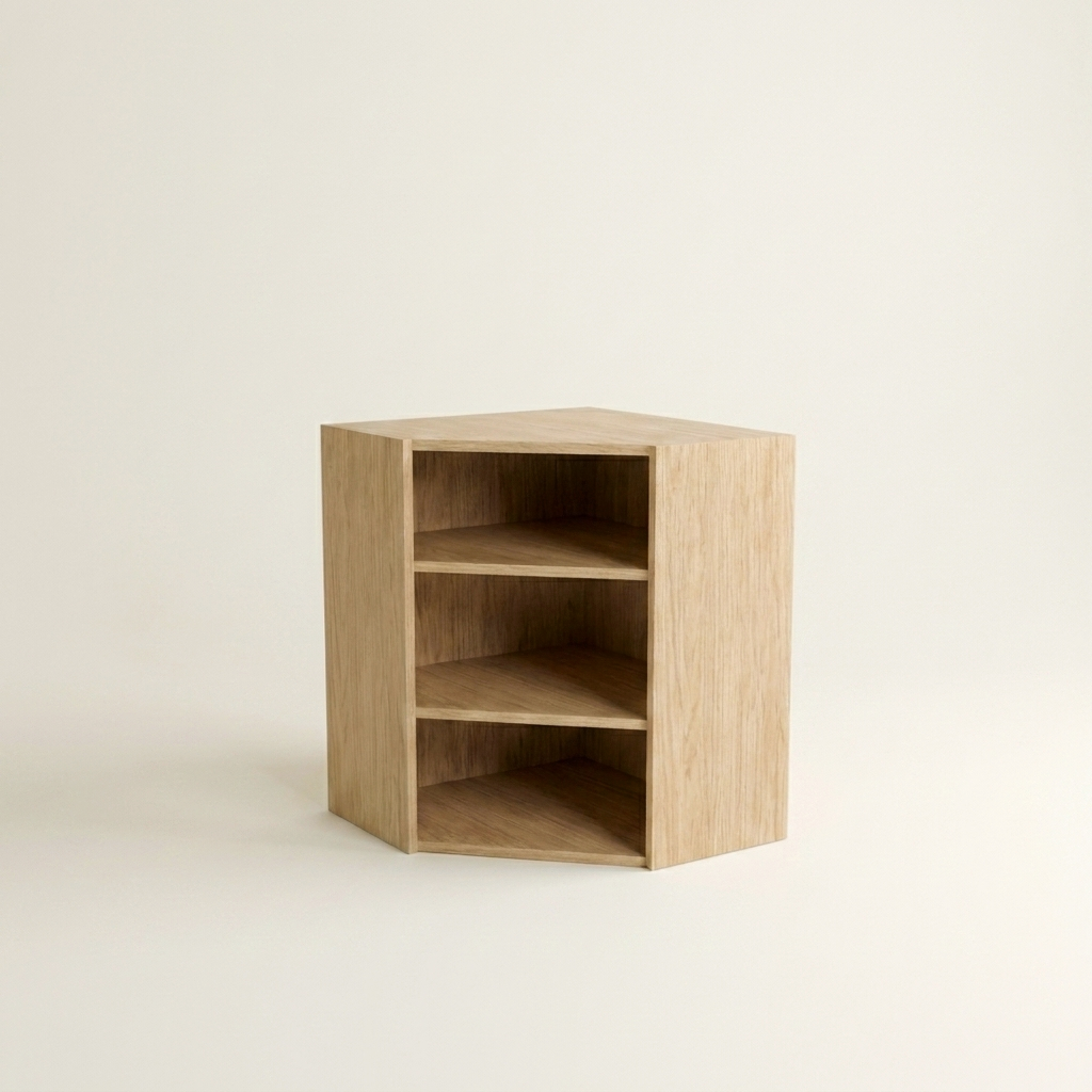 600x600 Diagonal Corner Wall Unit Oak