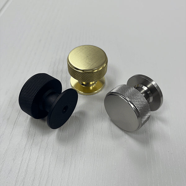 Bowlee Knurled Knob  H30mm x W34mm Handle Black